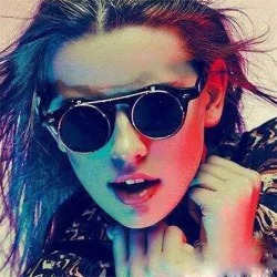 retro runde dampf punk flip up sunglasses - Vintage klassische Doppel-Flip Sonnenbrille