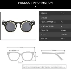 retro round steam punk flip up sunglasses - vintage classic double flip sun glassesSunglasses