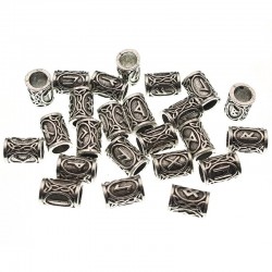 Viking Runes Metal Spacer Beads - 24pcs/SetHair clips