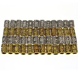 Viking Runes Metal Spacer Beads - 24pcs/SetHair clips