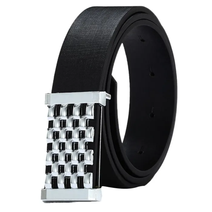 Metall Square Gürtel - Leder