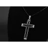 Double hollow-out stainless steel Cross - leather necklaceNecklaces