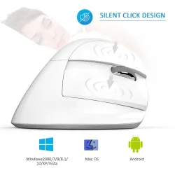 M618 - 2.4GHz - mini vertikale drahtlose Maus - Bluetooth 4 - Dual-Modus - wiederaufladbar - leise - weiß