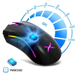 M625 - 12000 DPI - PMW3360 - USB kabelgebundene Spielmaus - 7 Tasten - RGB Hintergrundbeleuchtung - mit Fire Key