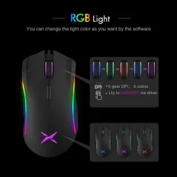 M625 - 12000 DPI - PMW3360 - USB kabelgebundene Spielmaus - 7 Tasten - RGB Hintergrundbeleuchtung - mit Fire Key