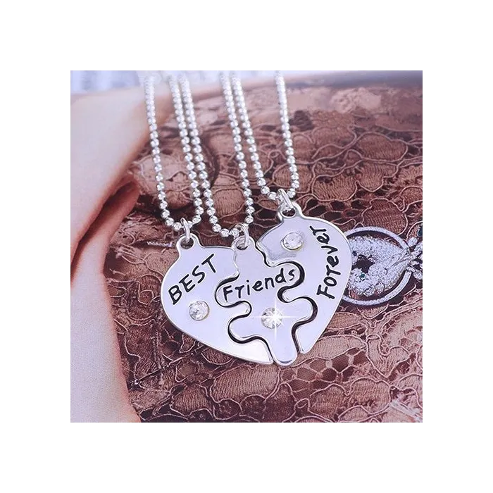 3Pcs Best Friends Forever Necklace Set - HeartNecklaces