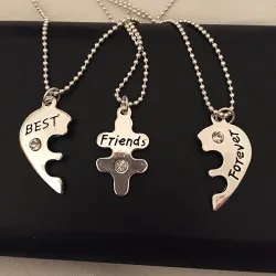 3Pcs Best Friends Forever Necklace Set - HeartNecklaces