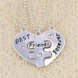 3Pcs Best Friends Forever Necklace Set - HeartNecklaces