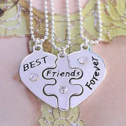 3Pcs Best Friends Forever Necklace Set - HeartNecklaces