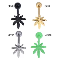 Tongue Piercing - Weed Design