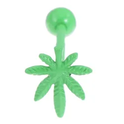 Tongue Piercing - Weed Design