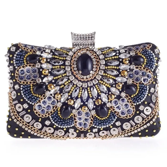 Diamond crystal purse - with chain - ladies - evening bagsBags