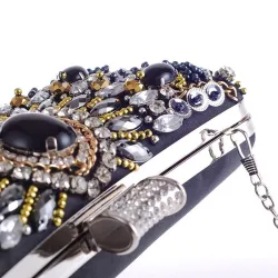 Diamant Kristall Geldbörse - mit Kette - Damen - Abendtaschen