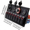 8-Gang Rocker Switch Panel - 12 - 24V - USB - LED - Zigarettenanzünder Steckdose - wasserdicht