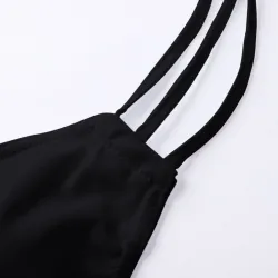 Low waist two piece swimsuit - plus size - black - whiteSwimming