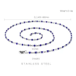 Stainless steel classic necklace with resin beadsNecklaces