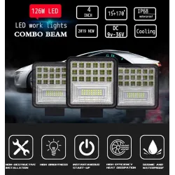 LED-Bar - Spot-Lichtlampe für Offroad-Autos - Traktoren - SUV - LKW - 72W - 126W / 12V - 24V