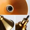 Vintage Wandleuchte - lange Hängelampe - gold - schwarz