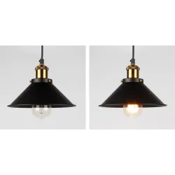 Vintage Wandleuchte - lange Hängelampe - gold - schwarz