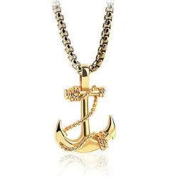 Vintage Piratenanker Anhänger - Halskette