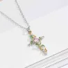 Cross with leaves pendant - necklace - womenNecklaces
