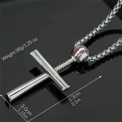 Baseball cross necklace - stainless steel - gold - silver - black - unisexNecklaces