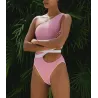 One shoulder padded - swimsuit - women - blue - pink - whiteSwimming