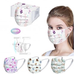 50 pieces - disposable antibacterial medical face mask - mouth mask - 3-layer - unisex