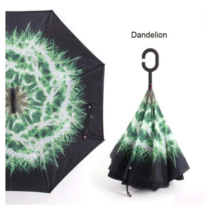 Anti UV Inverted Umbrella Reverse Night Snow Windproof Folding Sunny and Rainy Men and Women Double