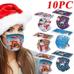 10 pieces - disposable antibacterial medical face mask - mouth mask - 3-layer - unisex - Christmas print