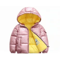 Warme Kinderjacke mit Kapuze - Baumwolle - wasserabweisend