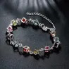 Mehrfarbige Würfel Armband - 925 Sterling Silber