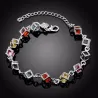 Mehrfarbige Würfel Armband - 925 Sterling Silber