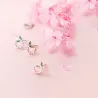 Small circles & leaves - rose gold / silver stud earrings - 925 sterling silverEarrings