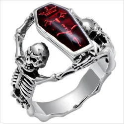 Vampir Sarg - Skelett - Vintage Silberring