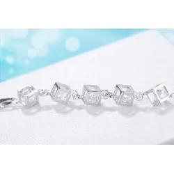 Elegantes Armband mit Würfeln - silber 925