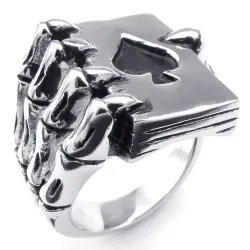 Klauenhalter Pokerkarten - Ring - Metall