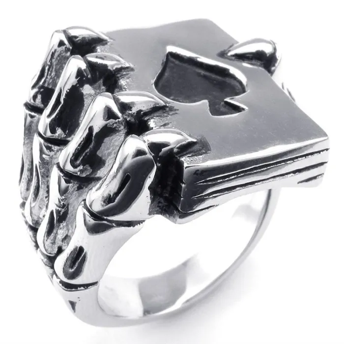 Klauenhalter Pokerkarten - Ring - Metall