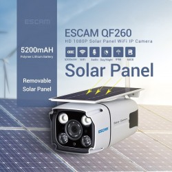ESCAM QF260 - WLAN - kabellos - IP67 - 1080P 2.0MP - solarbetrieben - PIR - Sicherheitskamera