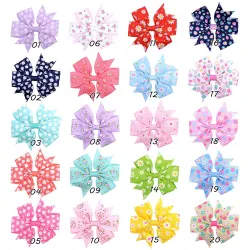 1Piece - Ribbon Haarbögen mit Clip - Baby Girls - Blume