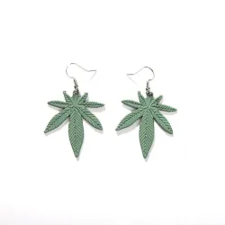 Hemp Leaves - Dangle Earrings - Geometric Drop EarringsEarrings