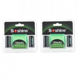4pcs - 700mAh - Lithium-Ionen Akku - 2pcs Batterie-Speicherbox - Taschenlampen - Scheinwerfer