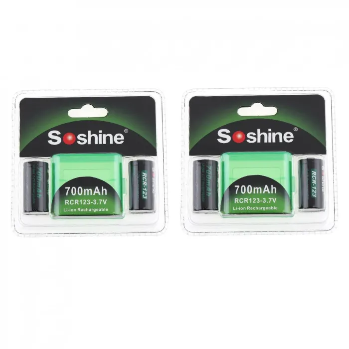 4pcs - 700mAh - Lithium-Ionen Akku - 2pcs Batterie-Speicherbox - Taschenlampen - Scheinwerfer