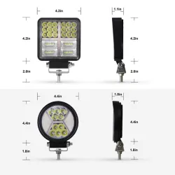 ANWENDUNGSBEREICH Auto Light Assembly - 3000K - LED - Arbeitslichtleiste - Fahrzeuge - Quadrat - Rund