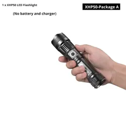 Leistungsstarke LED Taschenlampe - XHP - Torch-Unterstützung - Mircro-Aufladung