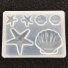 2 Set - Silikonguss - Harzformen - DIY - Seashells - Diamanten