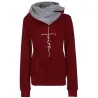 Autumn - Winter - Hoodies - Sweatshirts - Women - Faith Embroidered PrintHoodies & Jumpers