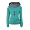 Autumn - Winter - Hoodies - Sweatshirts - Women - Faith Embroidered PrintHoodies & Jumpers