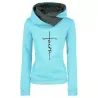 Autumn - Winter - Hoodies - Sweatshirts - Women - Faith Embroidered PrintHoodies & Jumpers