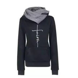 Autumn - Winter - Hoodies - Sweatshirts - Women - Faith Embroidered PrintHoodies & Jumpers